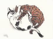 Jeu de chat, ou chats jouant !. Barake Sculptor