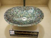 Abalone Shell Wash Basin For Kitchen & Bathroom Decor Interior. Uniquehandicraftsind