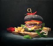 Still life in hyperrealism «Just Cheeseburger… ». 