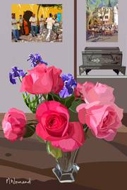 2025-05-04 Bouquet de roses et d'Iris. 