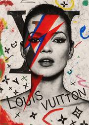 Monogram Bolt – Fashion/Graffiti Portrait (b/w + Neon). Daveschloffiart