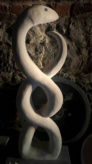 Snake_Sculpture_Statue en pierre_Art_Décoration. Troubaraca_Art